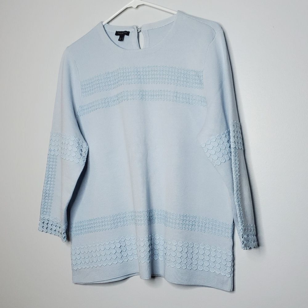 Talbots L Light Blue Top 3/4 Elbow Sleeve Shirt